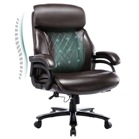 Buy COLAMY High Back Big & Tall 400lb PU Leather Office Chair Large ...