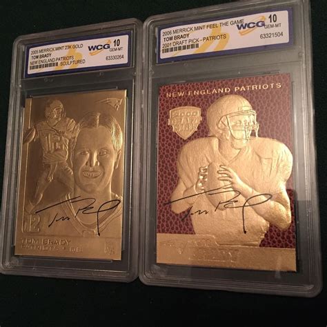 TOM BRADY SIGNATURE SERIES 23KT GOLD RETRO ROOKIE CARD LOT 2 WCG GEM MT ...