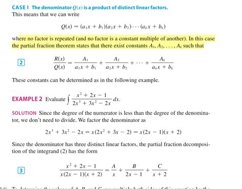 Integration using partial fractions formula is unexplained in my text - Mathematics Stack Exchange