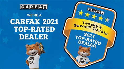 Tansky Sawmill Toyota Named CARFAX Top-Rated Dealer – Tansky Sawmill ...