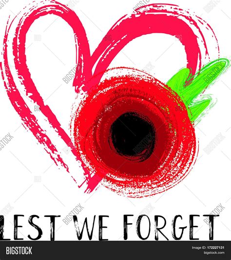 Lest We Forget Poppy Vector & Photo (Free Trial) | Bigstock