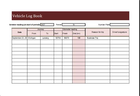 Vehicle Log Book Template for MS EXCEL | Excel Templates | Book ...