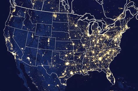 Us Map Lights At Night Wall Hd 2018 Inside Of Usa And WORLD MAPS Within ...