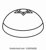 Kippah Happy Hanukkah Illustration Coloring Page Stock Vector Royalty  sketch template