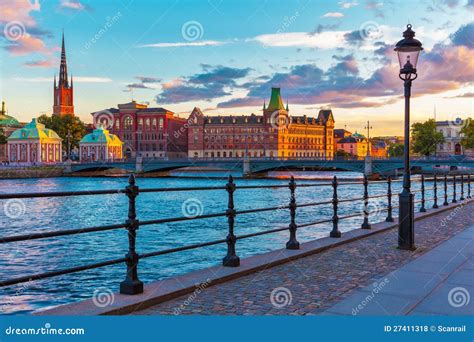 Scenic Sunset in Stockholm, Sweden Stock Photo - Image of landscape ...