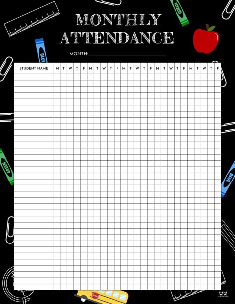 Free Preschool Attendance Sheet