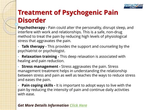 PPT - Psychogenic Pain Disorder Symptoms and Treatment PowerPoint Presentation - ID:11289062