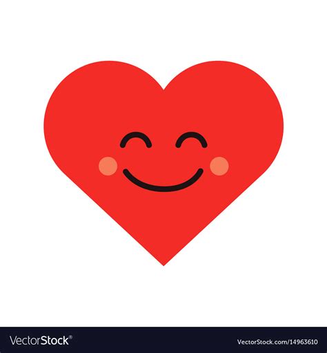 Cute heart emoji smiling face icon Royalty Free Vector Image