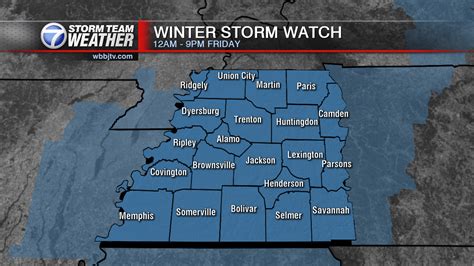 Winter Storm Watch in Effect Friday for All of West Tennessee - WBBJ TV