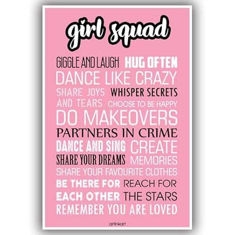 ArtinKart Girl Squad Funky Quotes Funny Unframed Photographic Paper Posters for Door, Room ...