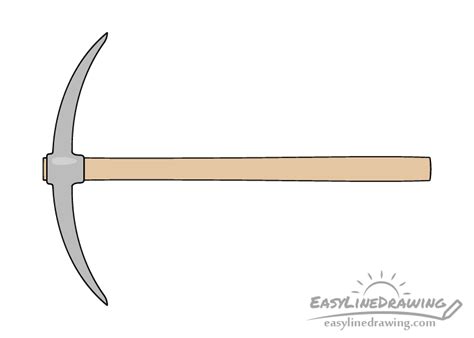 How to Draw a Mining Pick Step by Step - EasyLineDrawing
