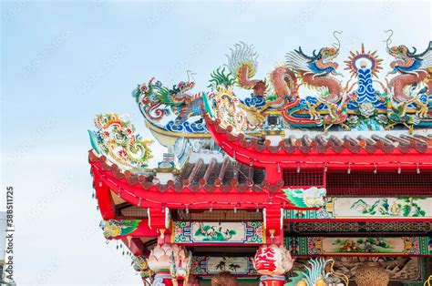 Beautiful ancient Chinese shrine in Thailand Stock Photo | Adobe Stock