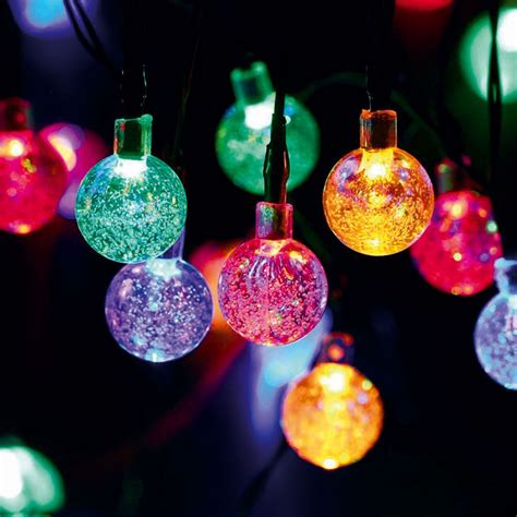 Solar Garden Lights String Fairy 30 LED Crystal Globe Ball Weatherproof Lanterns | eBay