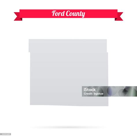 Ford County Kansas Map On White Background With Red Banner Stock Illustration - Download Image ...