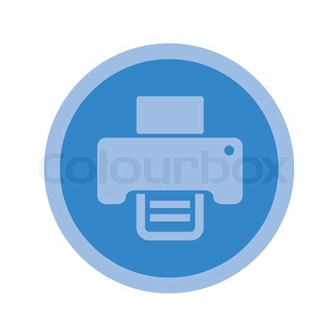 Print button in blue | Stock vector | Colourbox