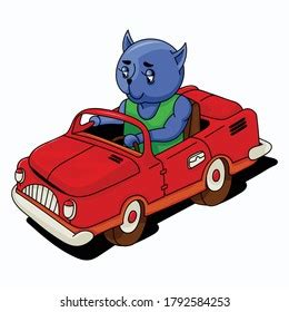 Cat Driving Car Cartoon Stock Vector (Royalty Free) 1792584253 | Shutterstock