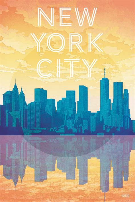 New York City Travel Poster | Etsy in 2020 | New york poster, Travel posters, Retro travel poster