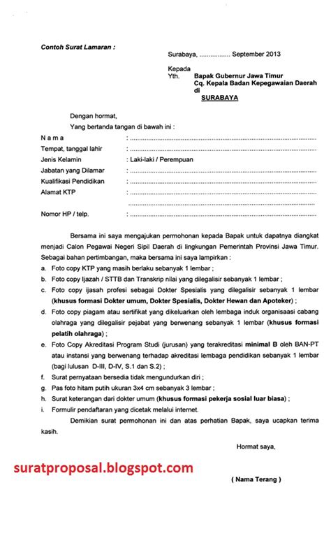 Contoh Surat Lamaran Kerja Cpns Terbaru Dan Cara Daftarnya | The Best Porn Website