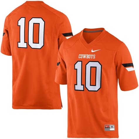 Nike #10 Oklahoma State Cowboys Orange Replica Football Jersey