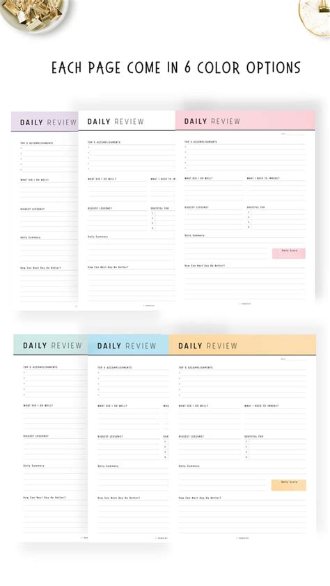 Daily Review Planner Template Printable – mrsneat