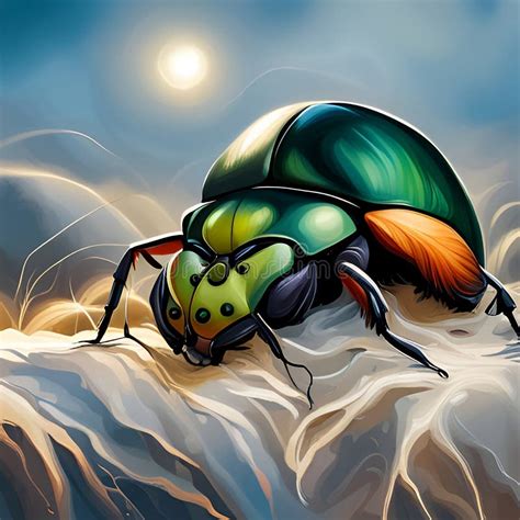 Fabulous Beetle, Bright Colors in Insects, Fantastic Plot with Beetles Stock Illustration ...