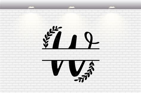 Handlettered Split Monogram Letter W Svg Split Letter Svg | Etsy