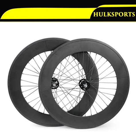 Carbon Track bike Wheels 88mm Clincher Wheelset Bike Track Carbon Fixed Gear Bike Wheel Set 700c ...