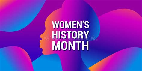 Women`s History Month is Celebrated in March. Text on Background, Abstract Gradient Pattern ...