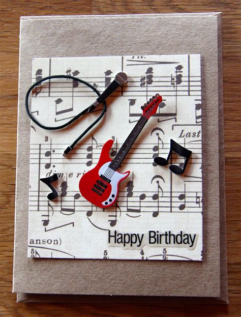 Handmade Cards, Handmade Birthday Cards, Band Card, Music Card, Guitar ...