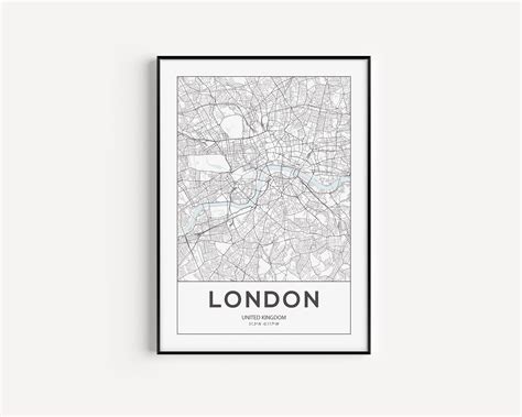 London Map Print Wall Art London Print London Map Poster - Etsy UK