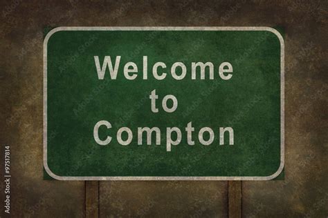 Welcome to Compton, roadside sign illustration Stock Illustration | Adobe Stock