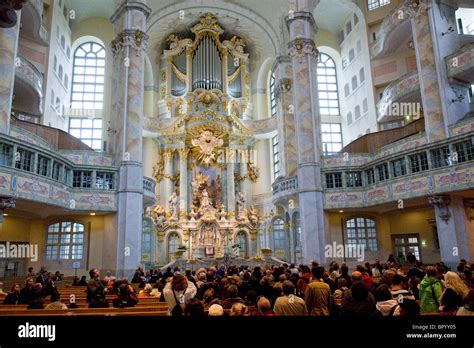 PHotograph of a giant organ in an old cathedral in Dresden Germany ...