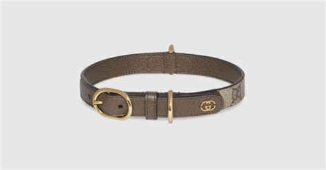 Small/medium pet collar in beige and ebony Supreme | GUCCI® US