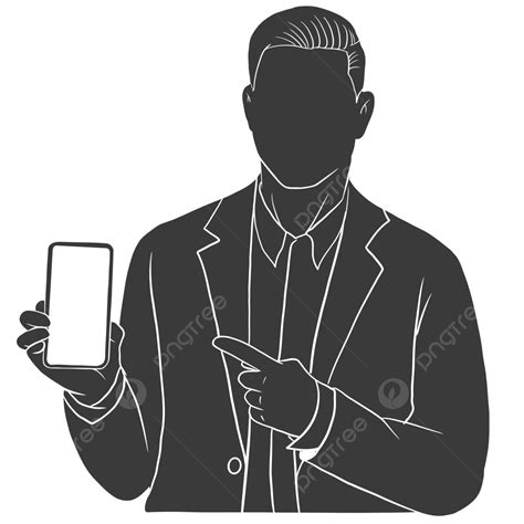 Man Holding Phone, Man With Phone, Man Silhouette, Bussiness Man PNG and Vector with Transparent ...