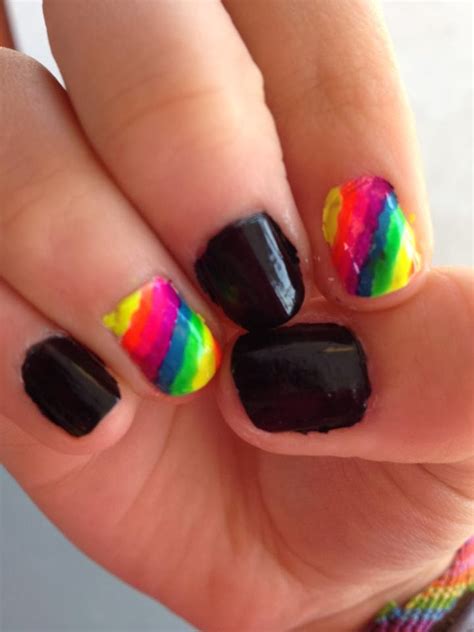 Abby's Nail Designs: Rainbow and Black Nails