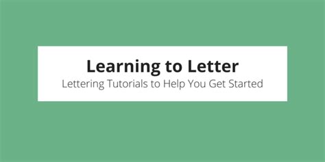 Lettering Tutorials - Creator Resource