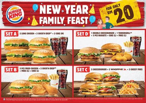 Burger King New Year Family Feast Combo for only RM20 (30 December 2019 ...