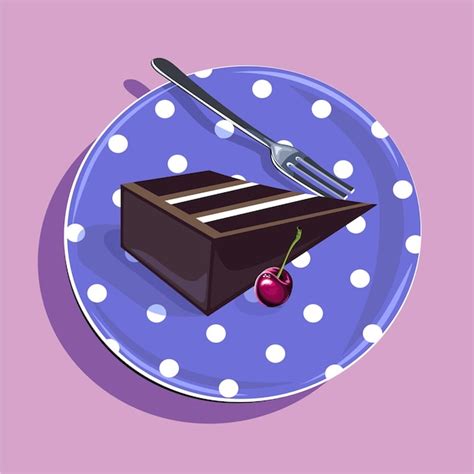 Premium Vector | Piece of chocolate cake