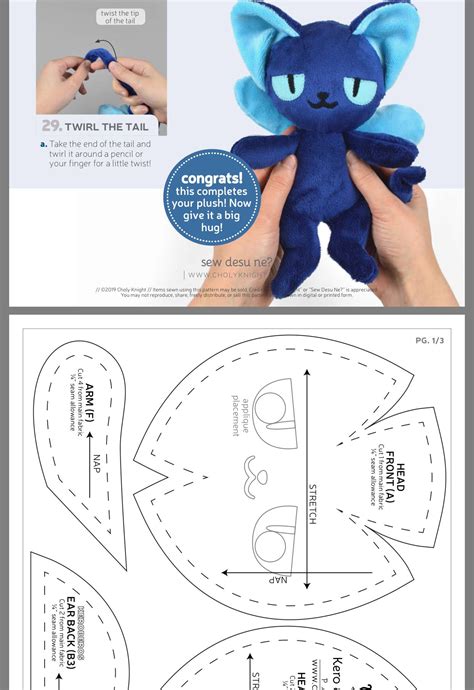 Plush Sewing Pattern PDF Furry Anthro Floppy 20in Plushie ...