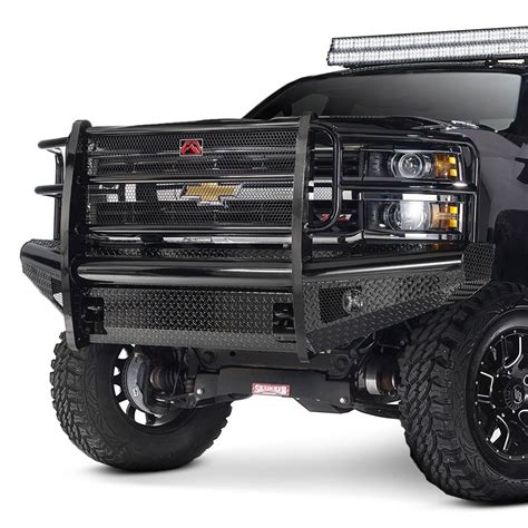 Fab Fours® - Chevy Silverado 2500 HD 2011 Black Steel Full Width Black Front Winch HD Bumper ...