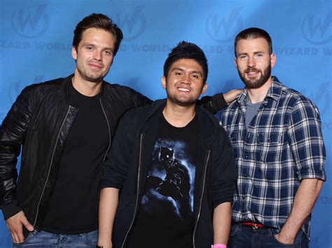 Sebastian and Chris with a fan - Chris Evans & Sebastian Stan Photo (39665240) - Fanpop