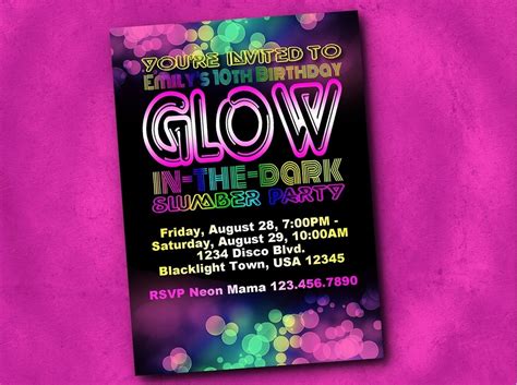 Free Printable Glow In The Dark Birthday Party Invitations - Free Printable