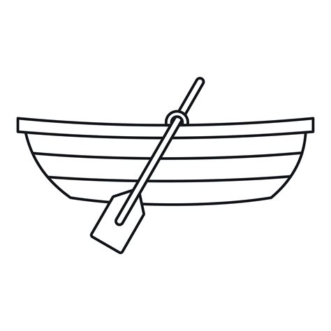 Boat with paddles icon, outline style 15074683 Vector Art at Vecteezy