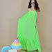 Neon Green Summer Dress/ Green Summer Dress/ Open Back Neon Dress/ Backless Neon Dress/ Neon ...