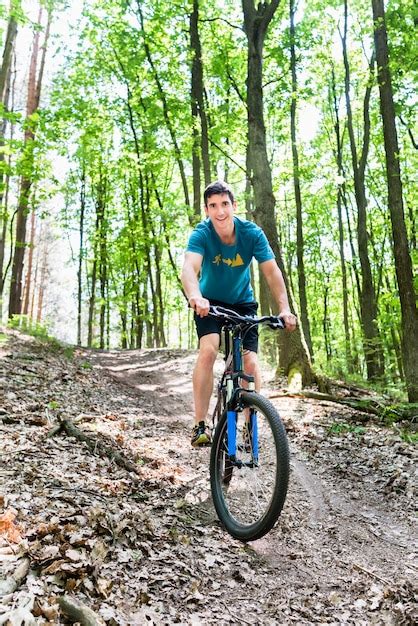 Premium Photo | Man on mountain bike bicycle