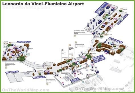 Map Of Fiumicino Airport | Tourist Map Of English