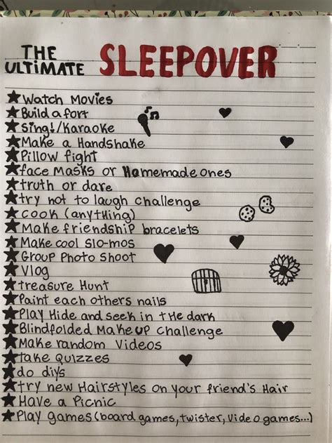 Pin on Thingies in 2021 | Things to do at a sleepover, Sleepover things to do, Fun sleep ...