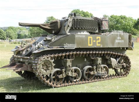 5th July 2019 Bradford-Yorkshire War Weekend-US M5A1 Stuart tank Stock Photo - Alamy