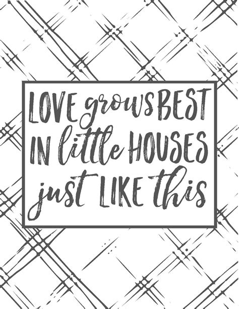 Love grows best in little houses just like this free plaid farmhouse printables farmhouse style ...
