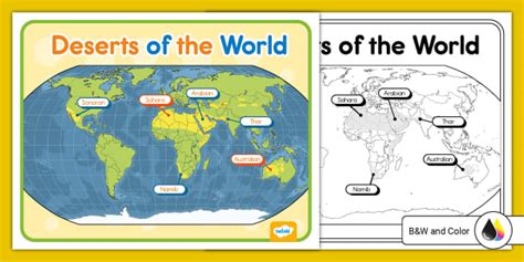 World Deserts Map (teacher made) - Twinkl